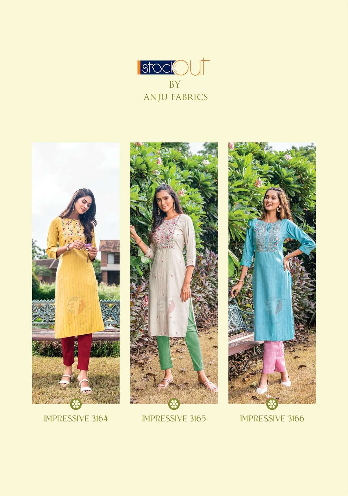 IMPRESSIVE VOL-5 BY ANJU FABRICS HEAVY KNOT WORK VISCOSE RAYON FABRIC BEAUTIFUL KURTI 