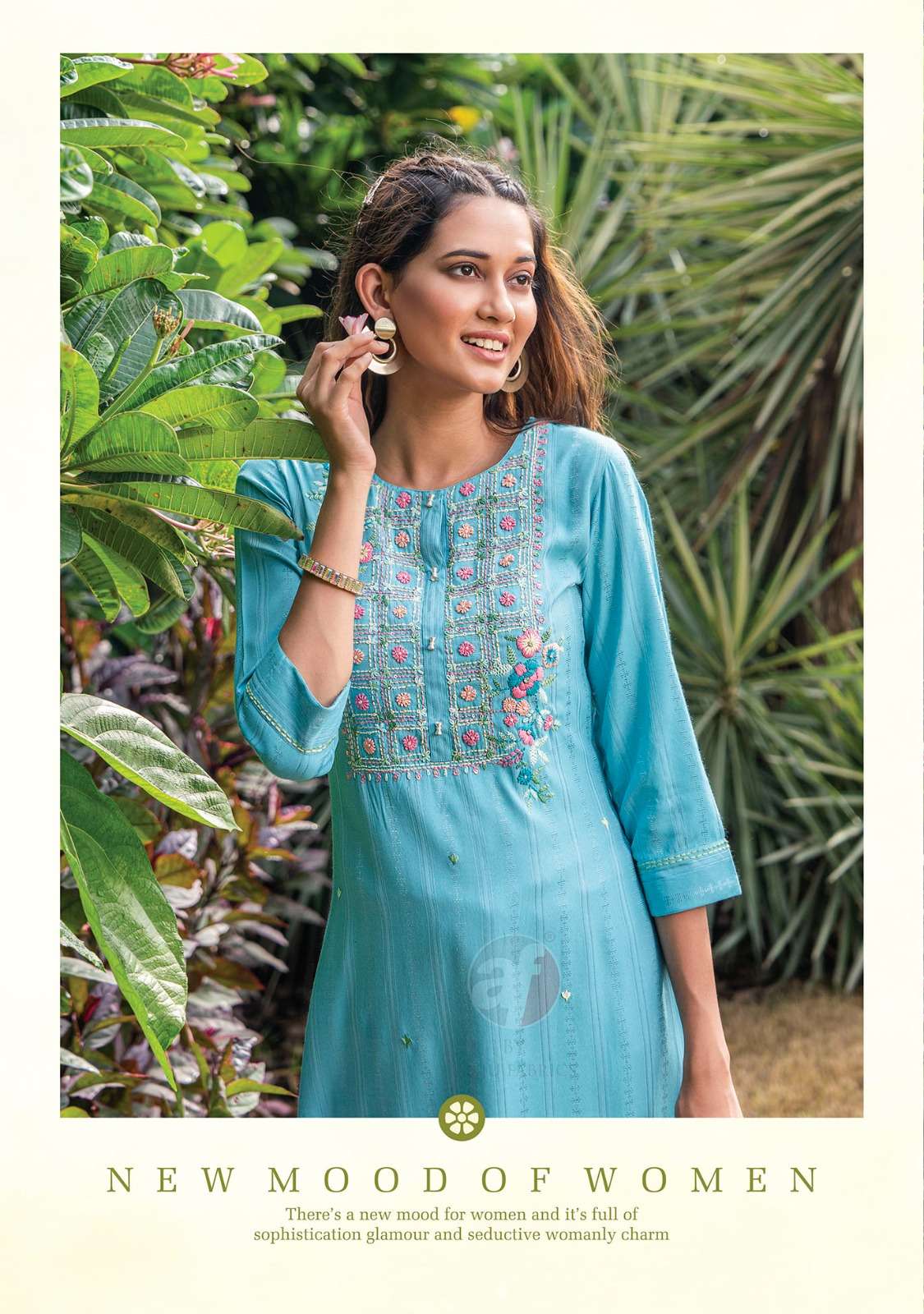 IMPRESSIVE VOL-5 BY ANJU FABRICS HEAVY KNOT WORK VISCOSE RAYON FABRIC BEAUTIFUL KURTI 