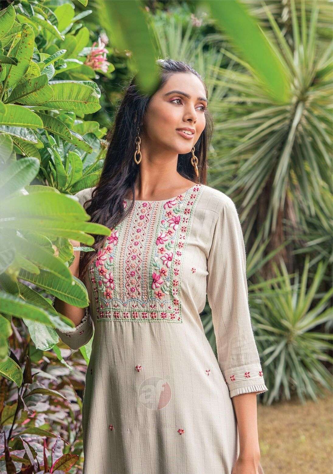 IMPRESSIVE VOL-5 BY ANJU FABRICS HEAVY KNOT WORK VISCOSE RAYON FABRIC BEAUTIFUL KURTI 