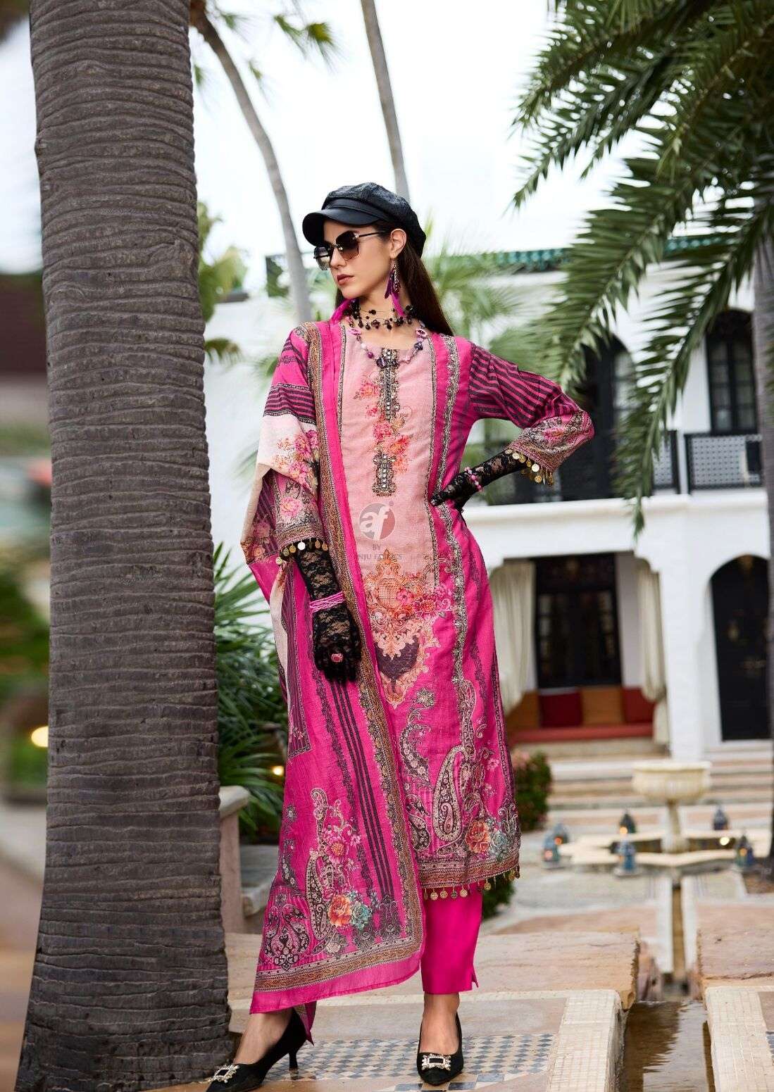 INAYAT BY ANJU FABRICS TISSUE SHIMMER DIGITAL PRINT PURE HANDWORK BEAUTIFUL SHELL KURTI PANT WITH DUPATTA 