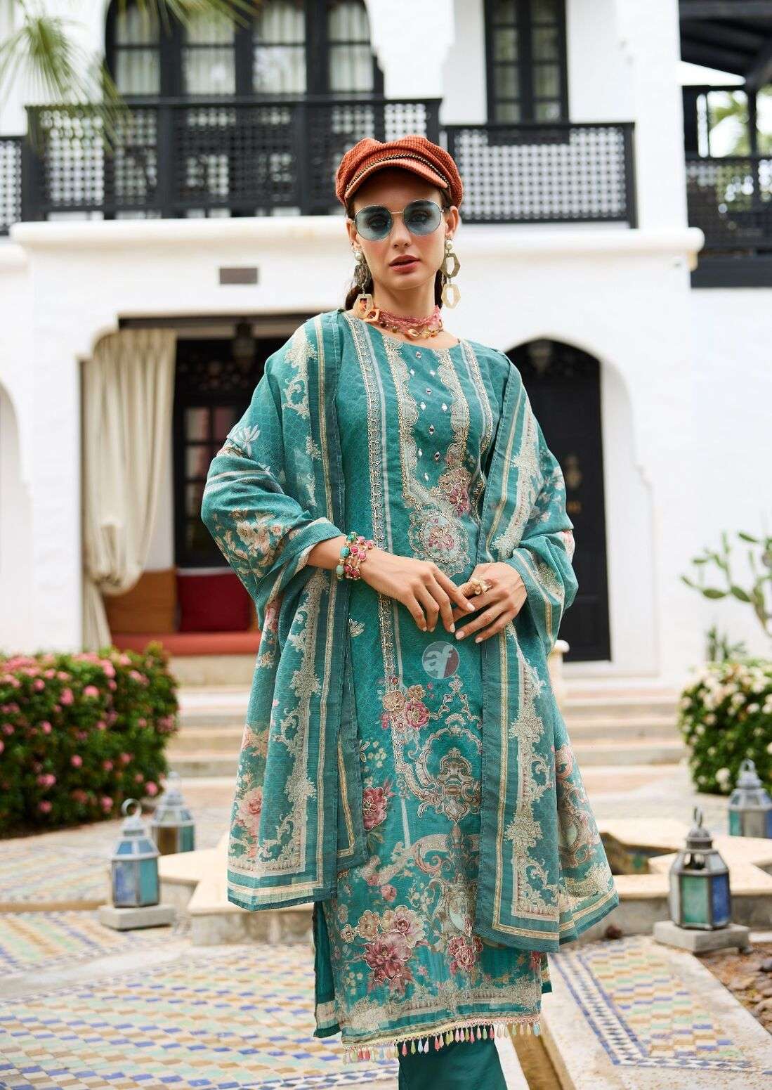 INAYAT BY ANJU FABRICS TISSUE SHIMMER DIGITAL PRINT PURE HANDWORK BEAUTIFUL SHELL KURTI PANT WITH DUPATTA 