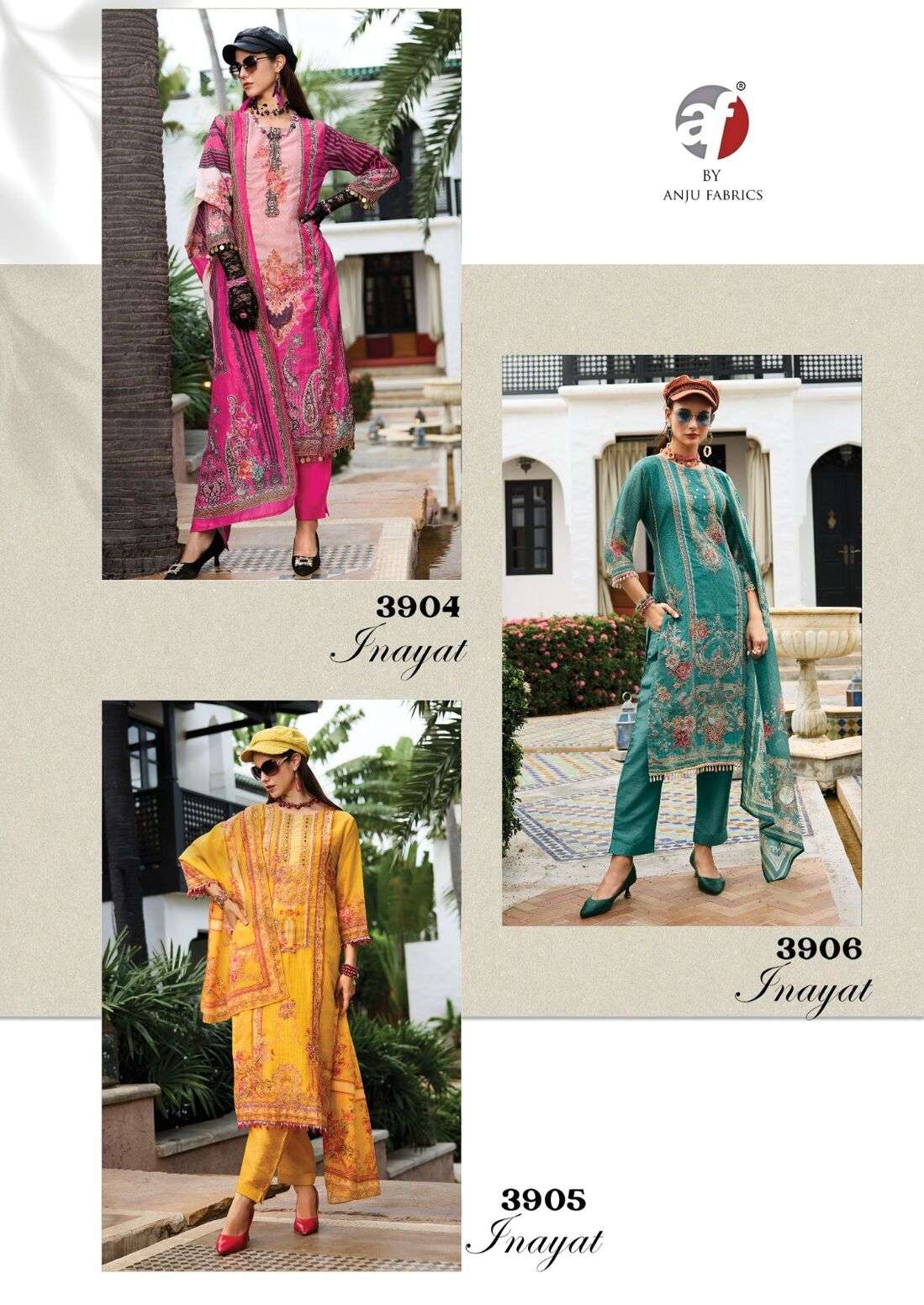 INAYAT BY ANJU FABRICS TISSUE SHIMMER DIGITAL PRINT PURE HANDWORK BEAUTIFUL SHELL KURTI PANT WITH DUPATTA 