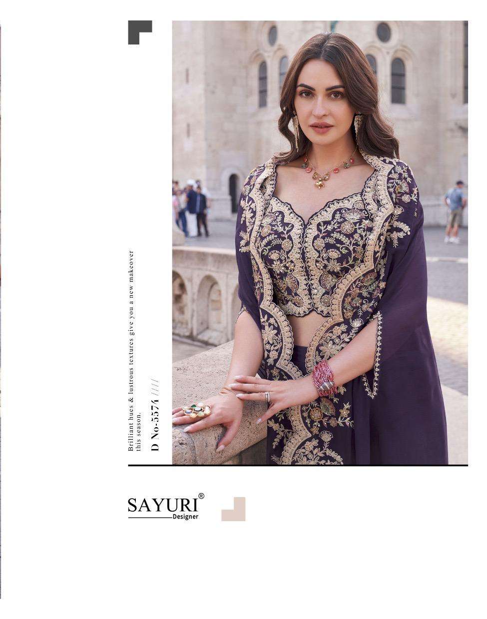 JANNAT BY SAYURI DESIGNER REAL PREMIUM SILK HEAVY EMBROIDERY PARTY WEAR CROP TOP PLAZZO WITH DUPATTA 