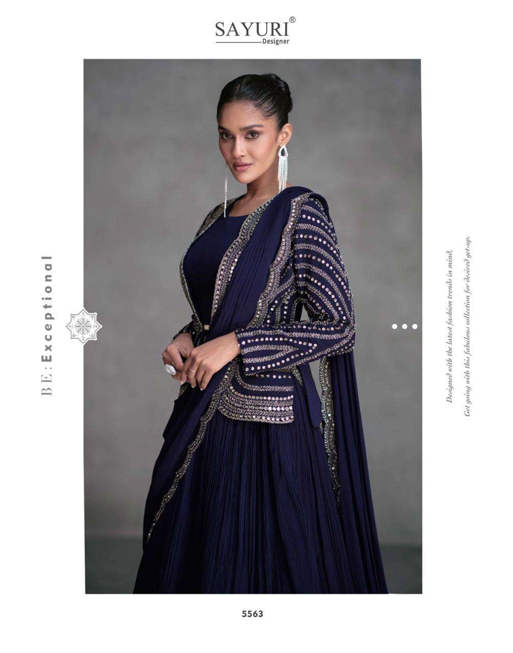 JUGNI BY SAYURI DESIGNER REAL ORGANZA SILK DESIGNER CROP TOP PLAZO WITH SHRUG 