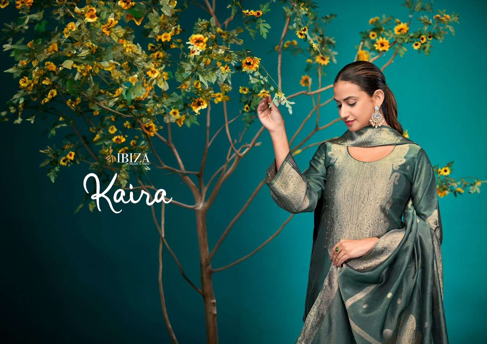 KAIRA BY IBIZA PURE BANGLORY SIMMAR SILK JACQUARD WITH HANDWORK SALWAR SUITS 