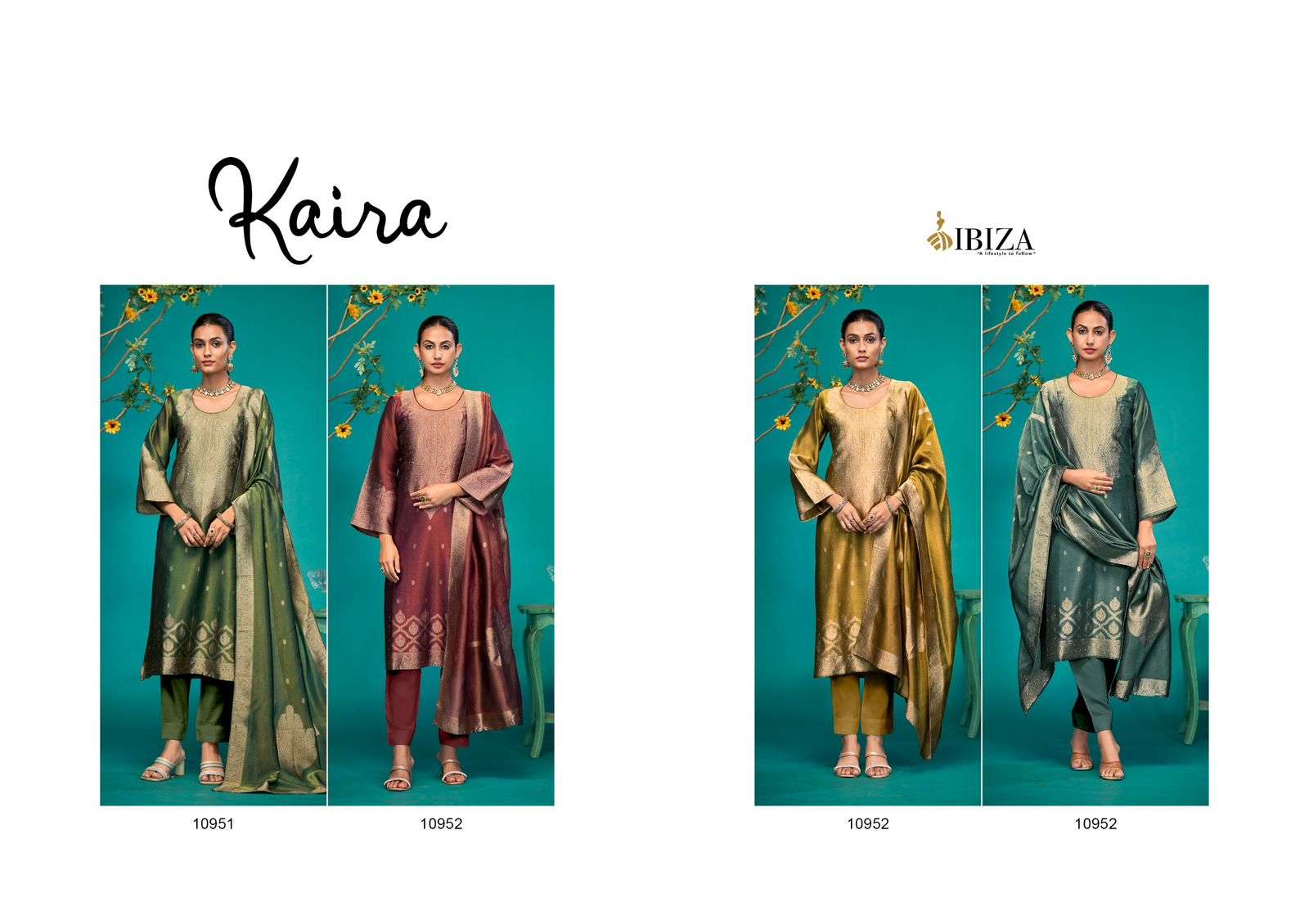 KAIRA BY IBIZA PURE BANGLORY SIMMAR SILK JACQUARD WITH HANDWORK SALWAR SUITS 