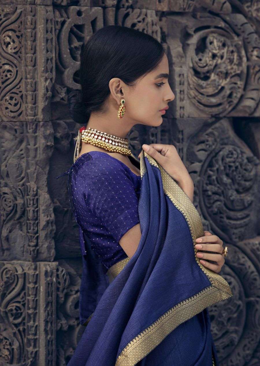 KASAK BY TEXOFAB DOLA SILK SAREES WITH FANCY LACE & FANCY BLOUSE 