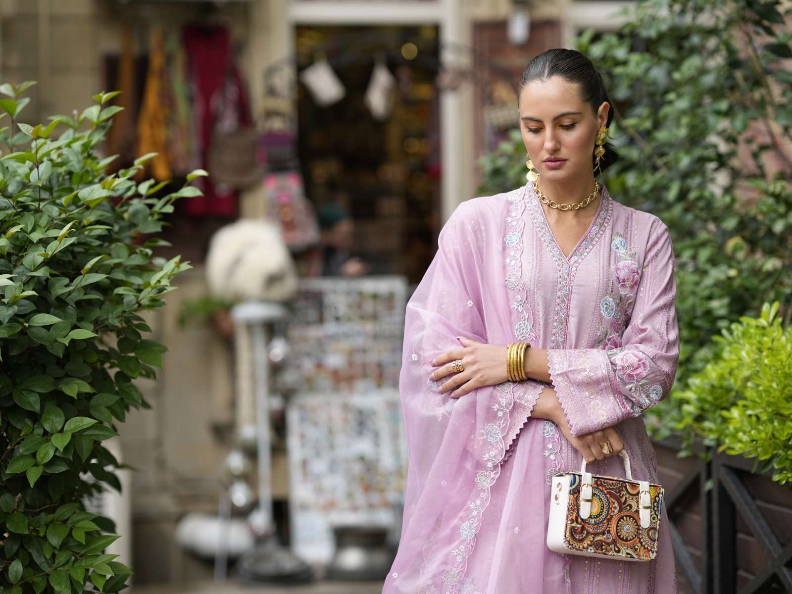 KASTURI SCHIFFLI STRAIGHT CUT KURTI PANT WITH DUPATTA BY AMARA FASHION 