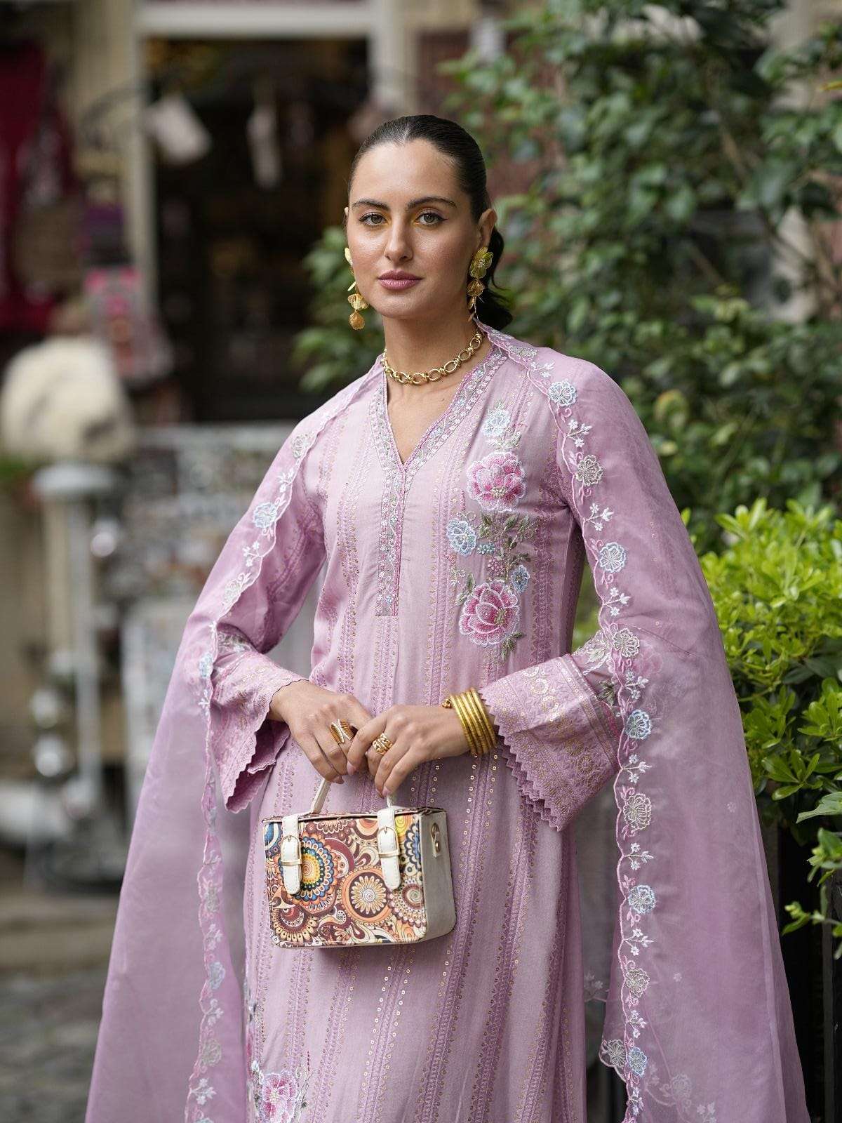 KASTURI SCHIFFLI STRAIGHT CUT KURTI PANT WITH DUPATTA BY AMARA FASHION 