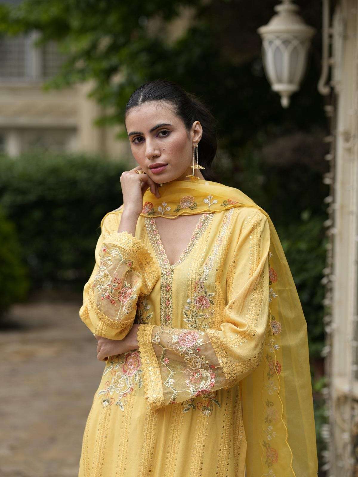 KASTURI SCHIFFLI STRAIGHT CUT KURTI PANT WITH DUPATTA BY AMARA FASHION 