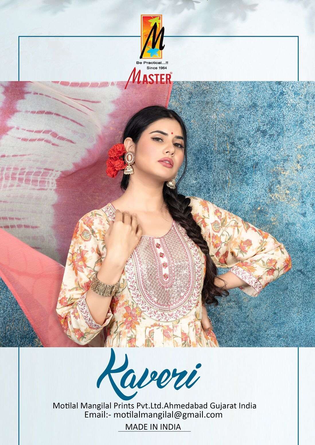 KAVERI BY MASTER CAPSULE PRINT GHERA KURTI PANT DUPATTA WITH DORI & POCKET 