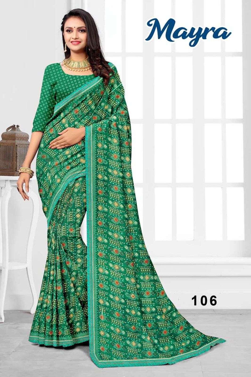KAVYA BY TEXOFAB PRINTED RANIAL FABRIC REGULAR WORK LACE SAREES