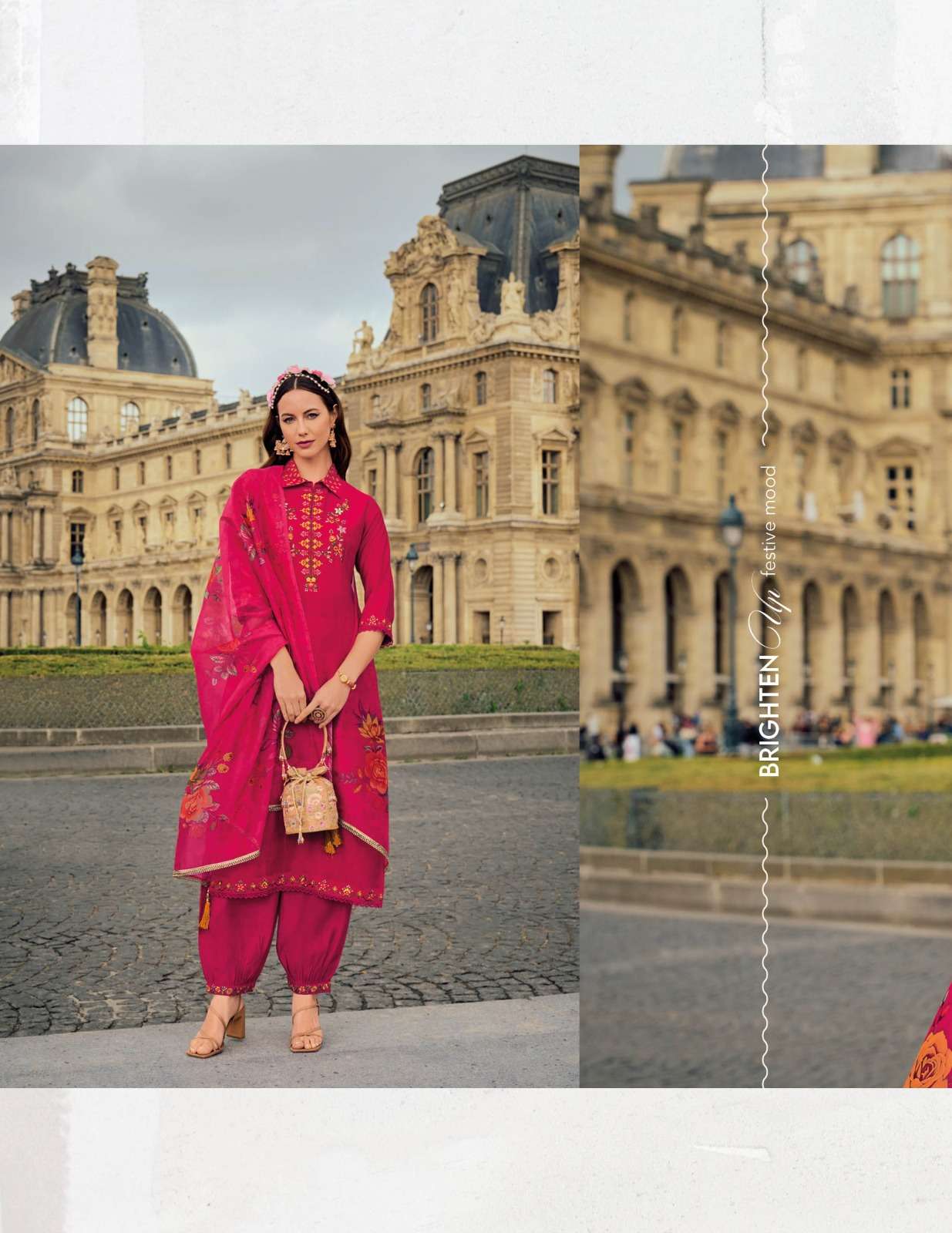 KHWAISH DESIGN NO- 21503 BY LILY & LALI EMBROIDERY LACE ON VISCOSE SILK KURTI & AFGHANI STYLE BOTTOM WITH TUSSEL DUPATTA  