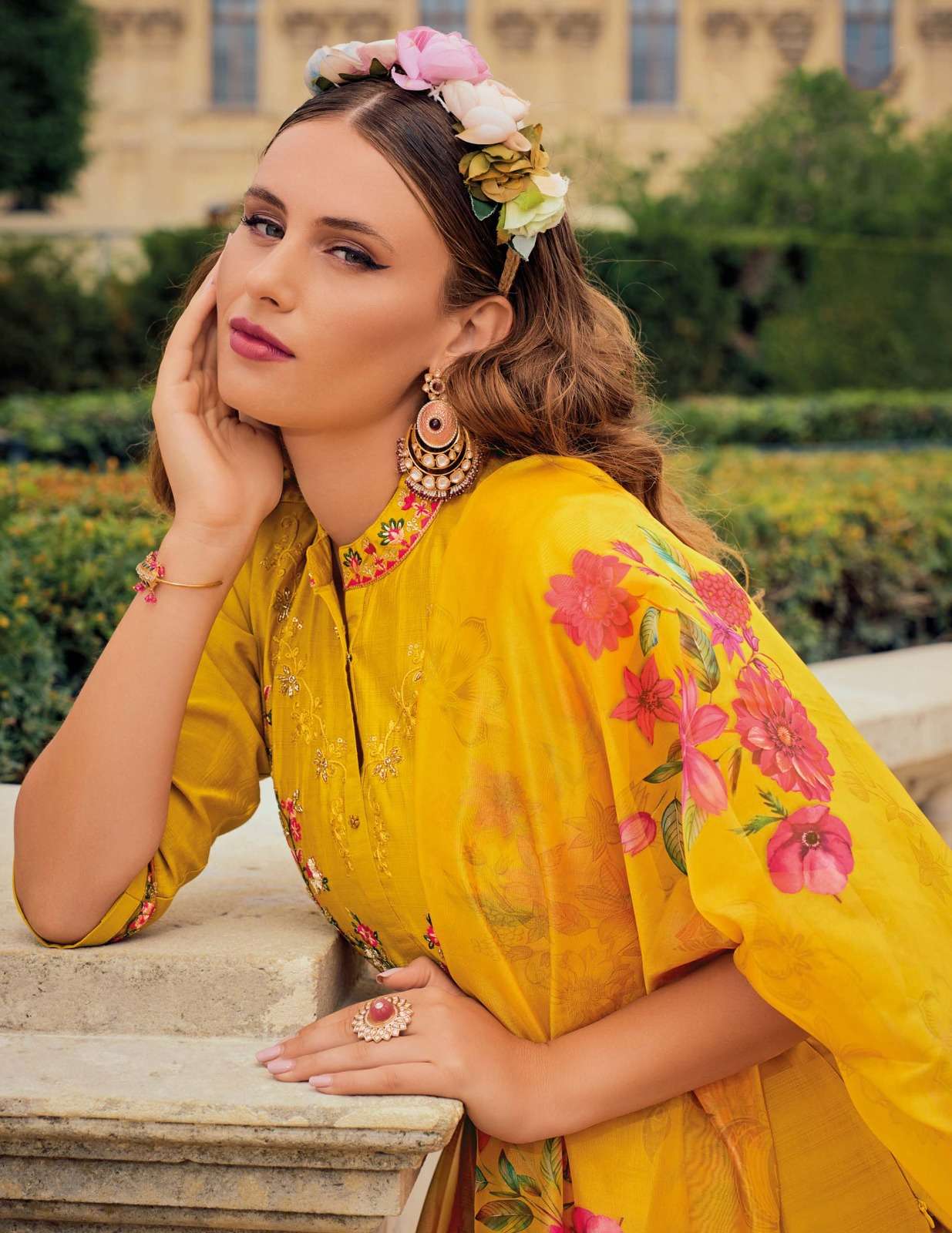 KHWAISH DESIGN NO- 21504 BY LILY & LALI EMBROIDERY LACE ON VISCOSE SILK KURTI & AFGHANI STYLE BOTTOM WITH TUSSEL DUPATTA  