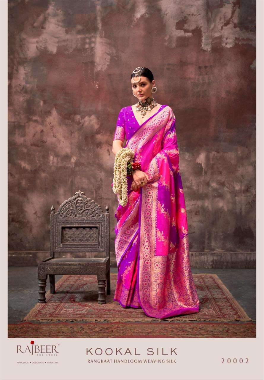 KOOKAL SILK BY RAJBEER PURE WEAVING SILK FANCY SAREES 