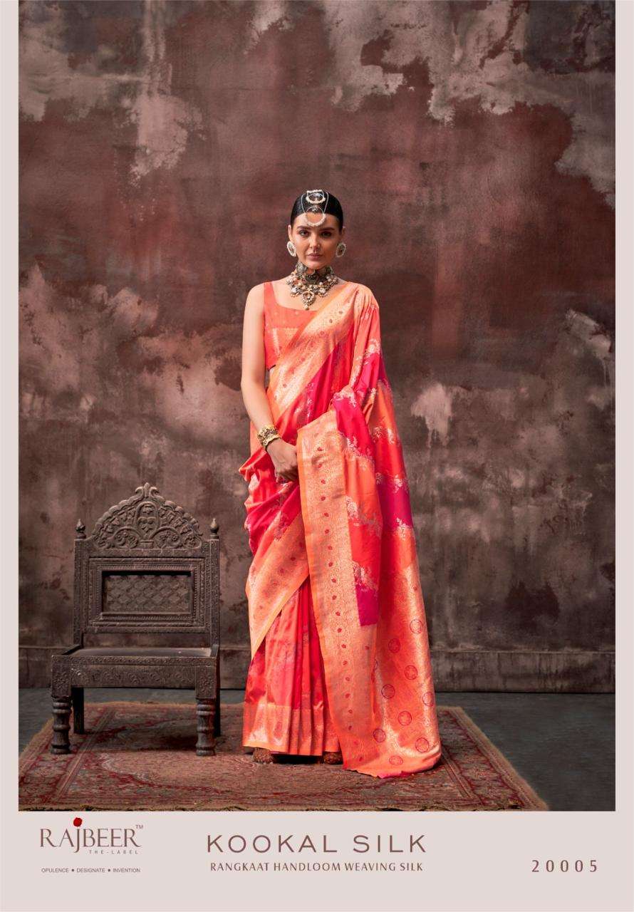 KOOKAL SILK BY RAJBEER PURE WEAVING SILK FANCY SAREES 