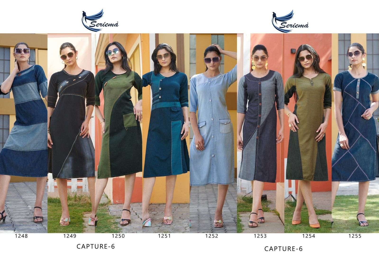 KUMB CAPTURE VOL-6 BY SERIMA DIFFERENT SHADES OF DENIM WITH AARI HAND WORK 