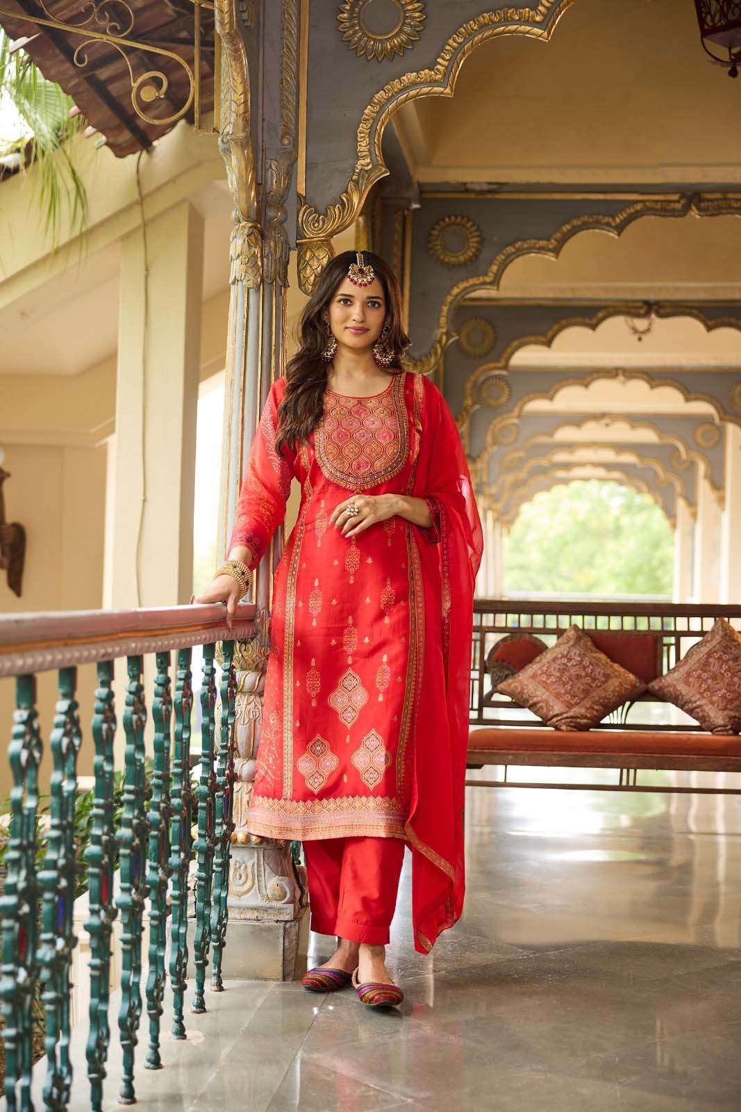 KURTI PANT WITH DUPATTA DESIGN NO-9323 BY ANJU FABRICS PURE SOFT ORGANZA WITH HIGHLIGHT WORK 