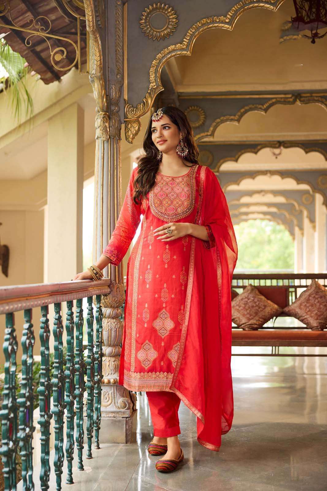 KURTI PANT WITH DUPATTA DESIGN NO-9323 BY ANJU FABRICS PURE SOFT ORGANZA WITH HIGHLIGHT WORK 