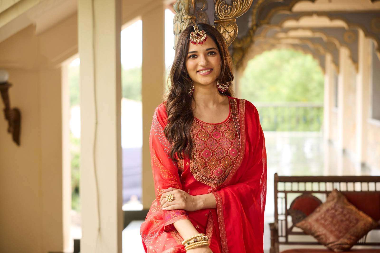 KURTI PANT WITH DUPATTA DESIGN NO-9323 BY ANJU FABRICS PURE SOFT ORGANZA WITH HIGHLIGHT WORK 