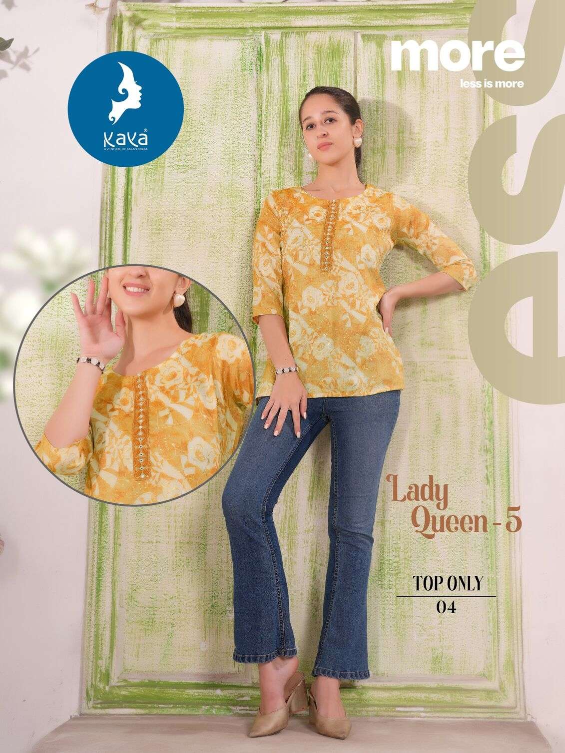 LADY QUEEN VOL-5 BY KAYA KURTI CAPSULE PRINT CASUAL WEAR PRINTED SHORT TOP 