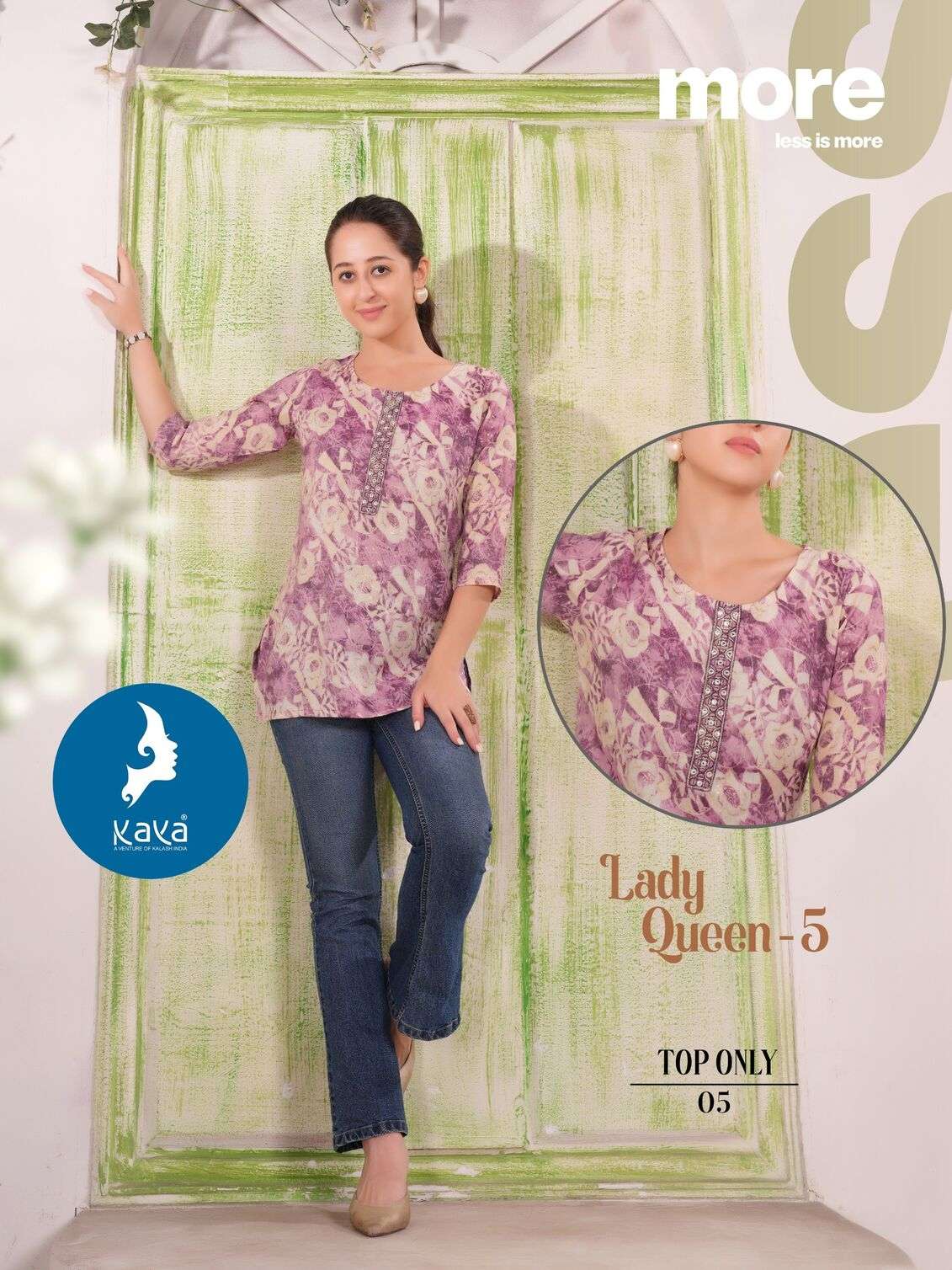 LADY QUEEN VOL-5 BY KAYA KURTI CAPSULE PRINT CASUAL WEAR PRINTED SHORT TOP 