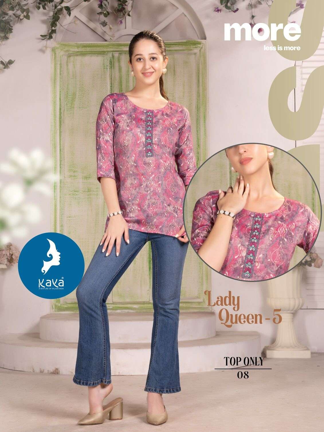 LADY QUEEN VOL-5 BY KAYA KURTI CAPSULE PRINT CASUAL WEAR PRINTED SHORT TOP 