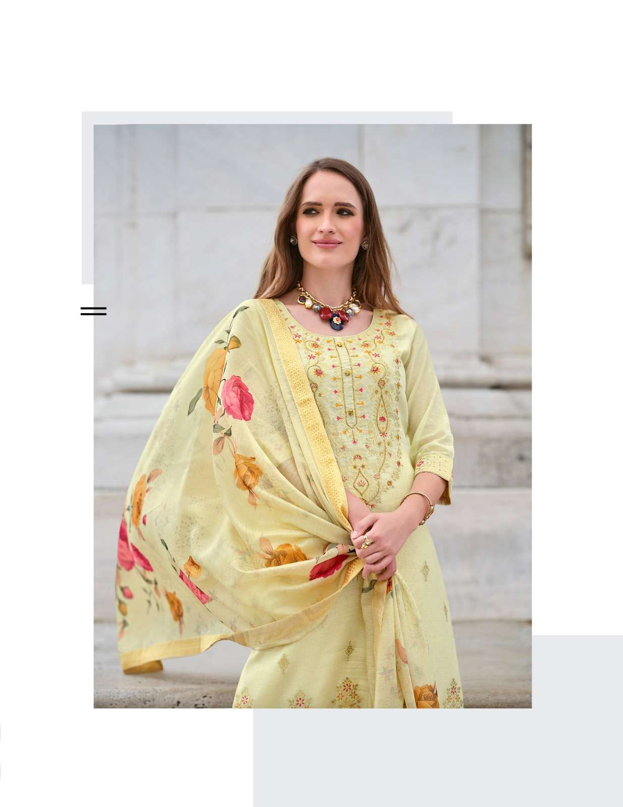 LAJJO DESIGN NO-20703 BY LILY & LALI BANARASI JACQUARD LACE & POCKET KURTI PANT WITH DIGITAL PRINT DUPATTA  