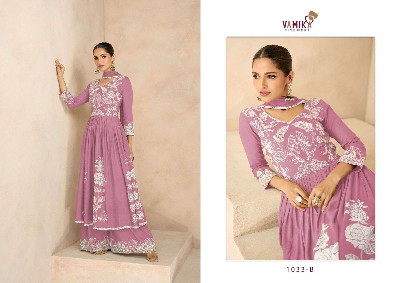 LAKHNAVI VOL-6 SUPER HIT BY VAMIKA HEAVY RAYON EMBROIDERY KURTI PLAZO DUPATTA WITH WHITE THREAD WORK 