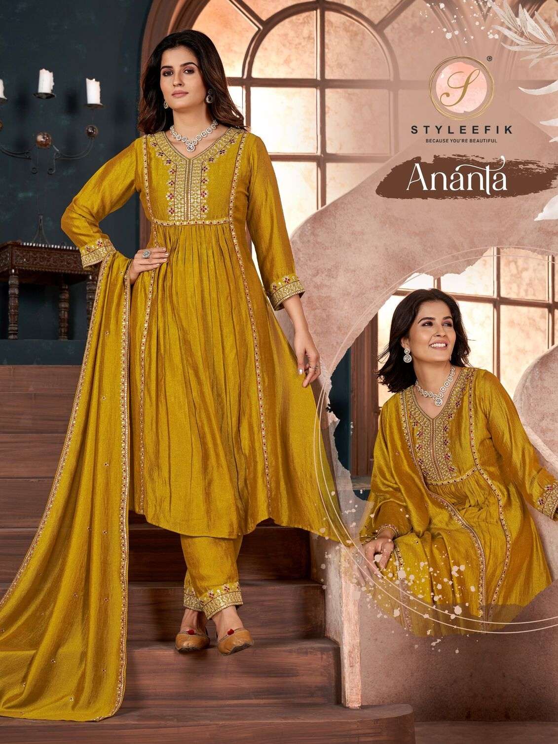 MADHURA BY STYLEFIK SILK FABRIC WITH MAL LINING STYLISH KURTI PANT WITH DUPATTA 