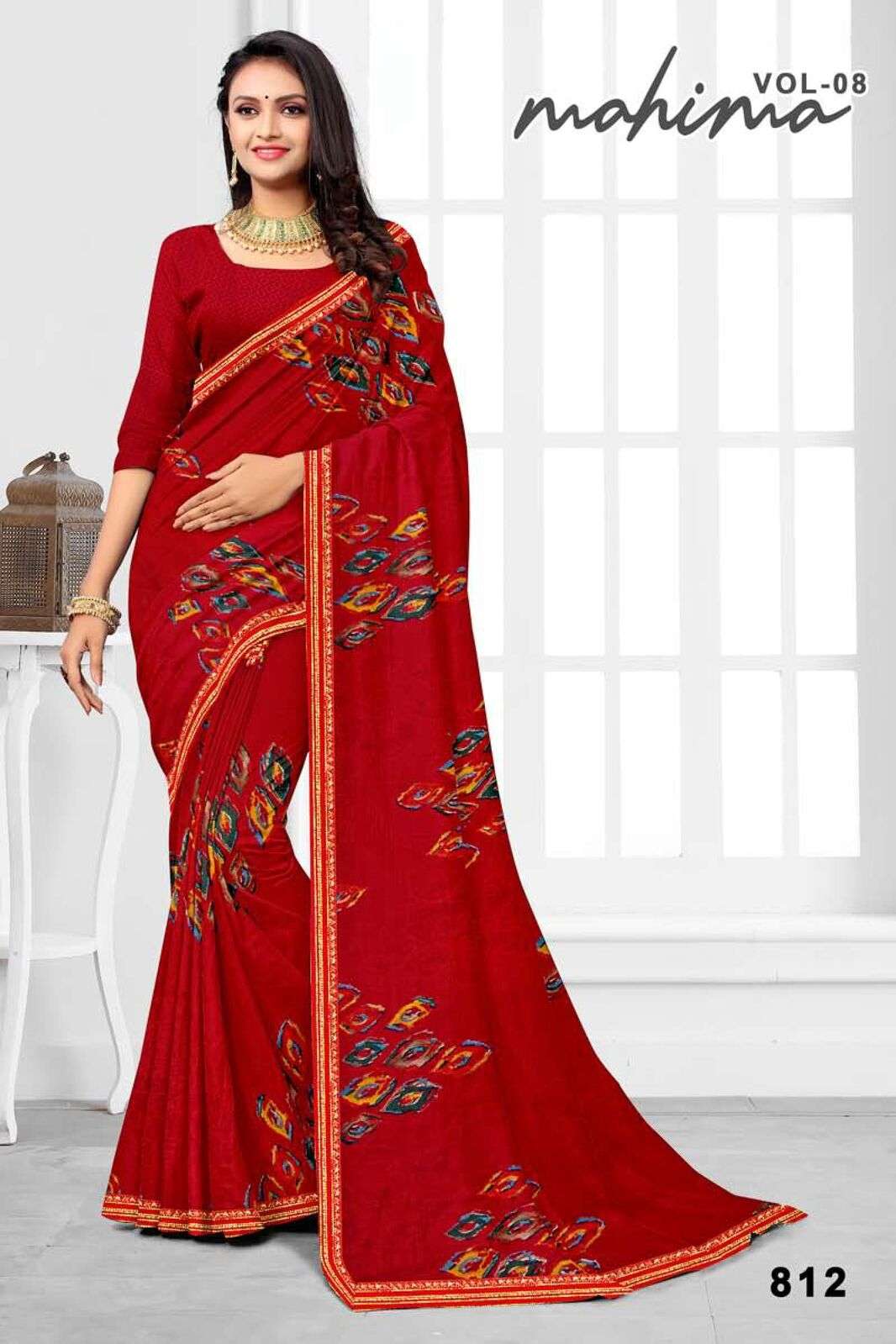 MAHIMA BY TEXOFAB CLASSIC RANIAL FABRIC PRINTED SAREES FOR EVERYDAY ELEGANCE.