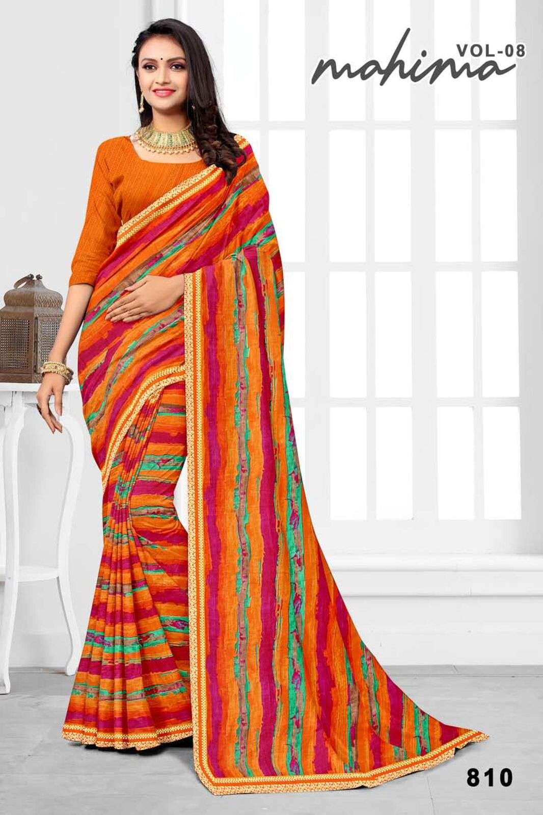 MAHIMA BY TEXOFAB CLASSIC RANIAL FABRIC PRINTED SAREES FOR EVERYDAY ELEGANCE.