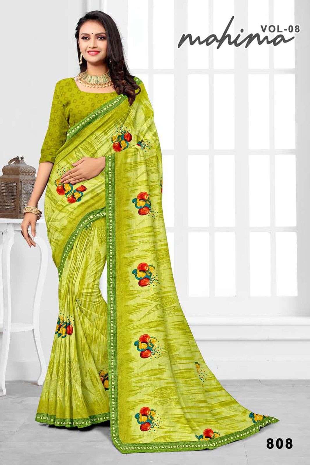 MAHIMA BY TEXOFAB CLASSIC RANIAL FABRIC PRINTED SAREES FOR EVERYDAY ELEGANCE.