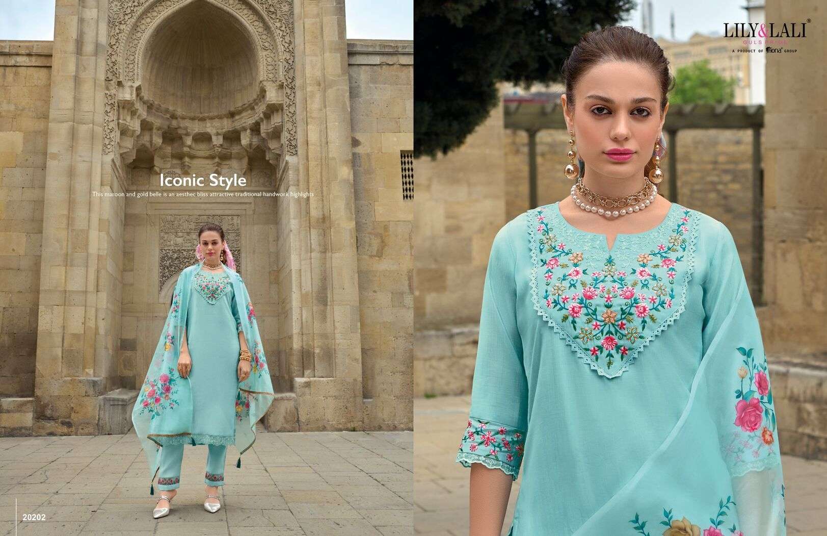 MAHRA BY LILY & LALI VISCOSE FABRIC EMBROIDERY KURTI PANT WITH PRINTED DUPATTA 