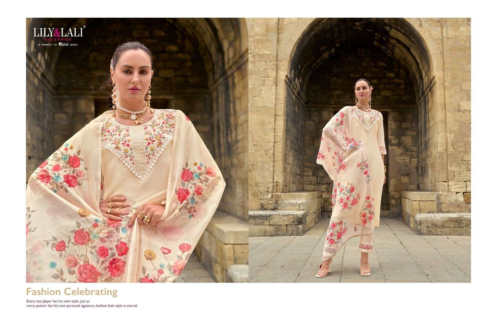 MAHRA BY LILY & LALI VISCOSE FABRIC EMBROIDERY KURTI PANT WITH PRINTED DUPATTA 