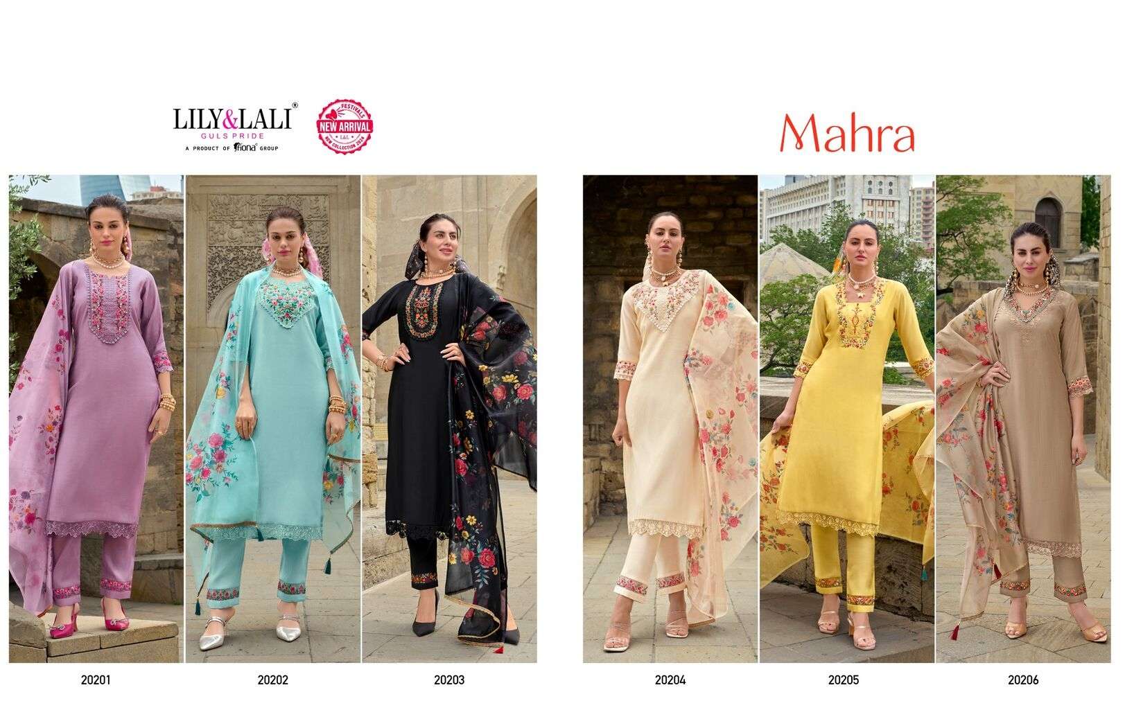 MAHRA BY LILY & LALI VISCOSE FABRIC EMBROIDERY KURTI PANT WITH PRINTED DUPATTA 