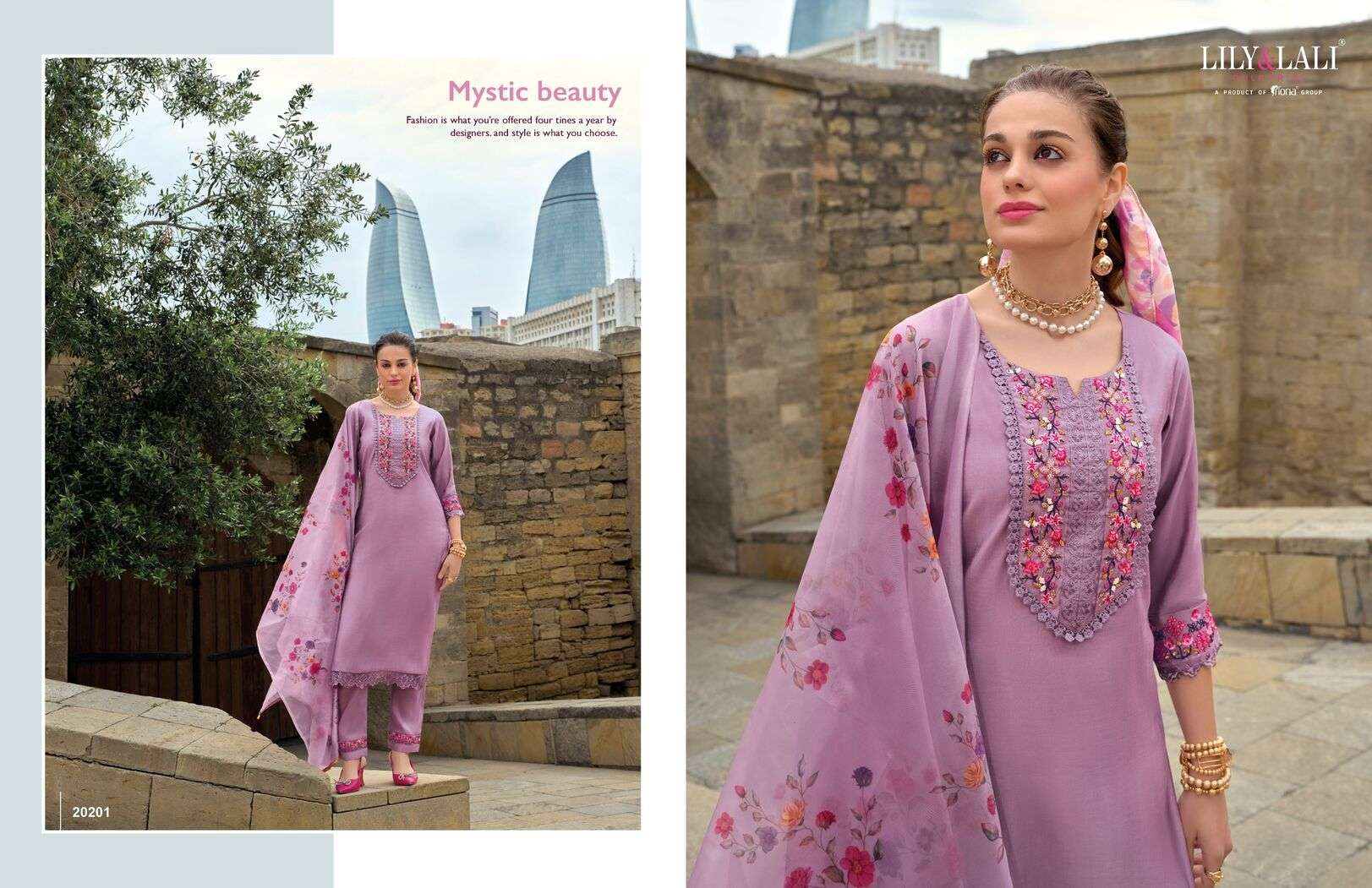 MAHRA BY LILY & LALI VISCOSE FABRIC EMBROIDERY KURTI PANT WITH PRINTED DUPATTA 