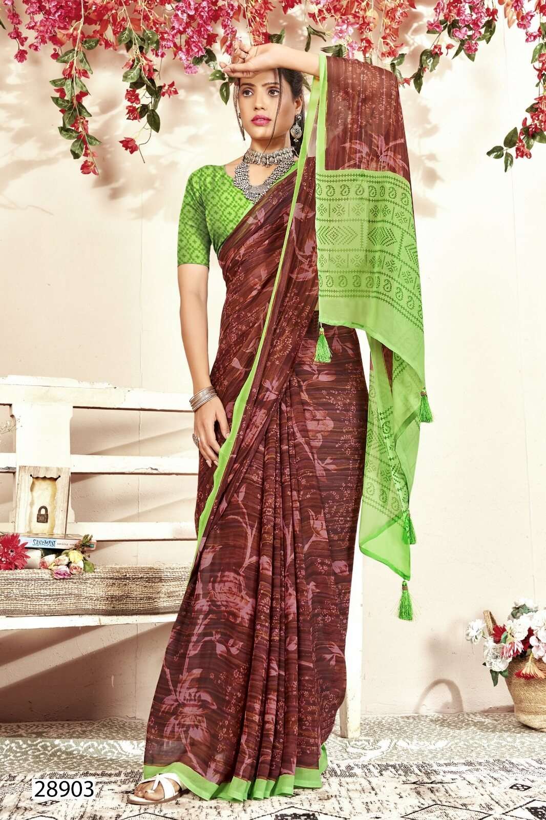 MANASVI VOL-6 BY VALLABHI GEORGETTE FABRIC PRINTED CASUAL WEAR SAREES 