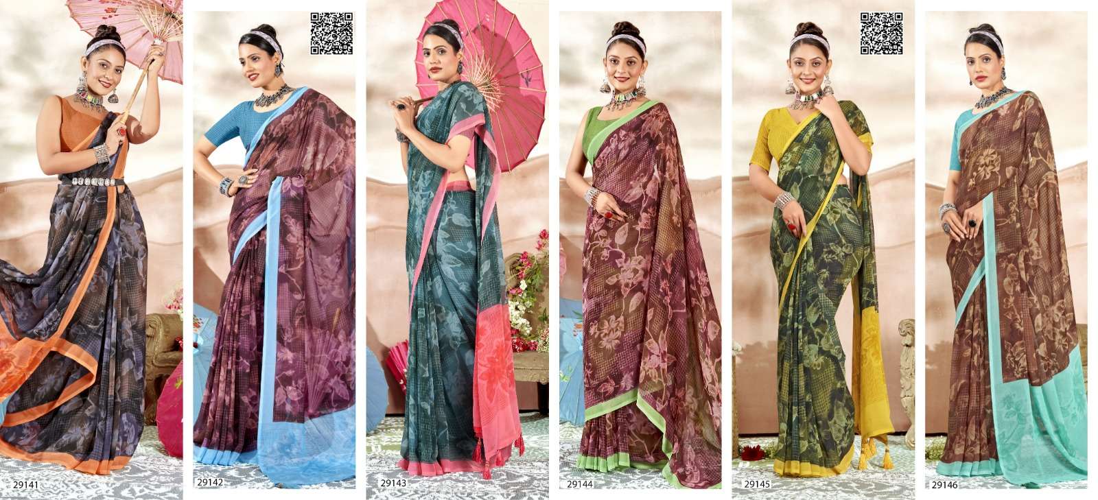 MANASVI VOL-8 BY VALLABHI GEORGETTE FABRIC PRINTED CASUAL WEAR SAREES