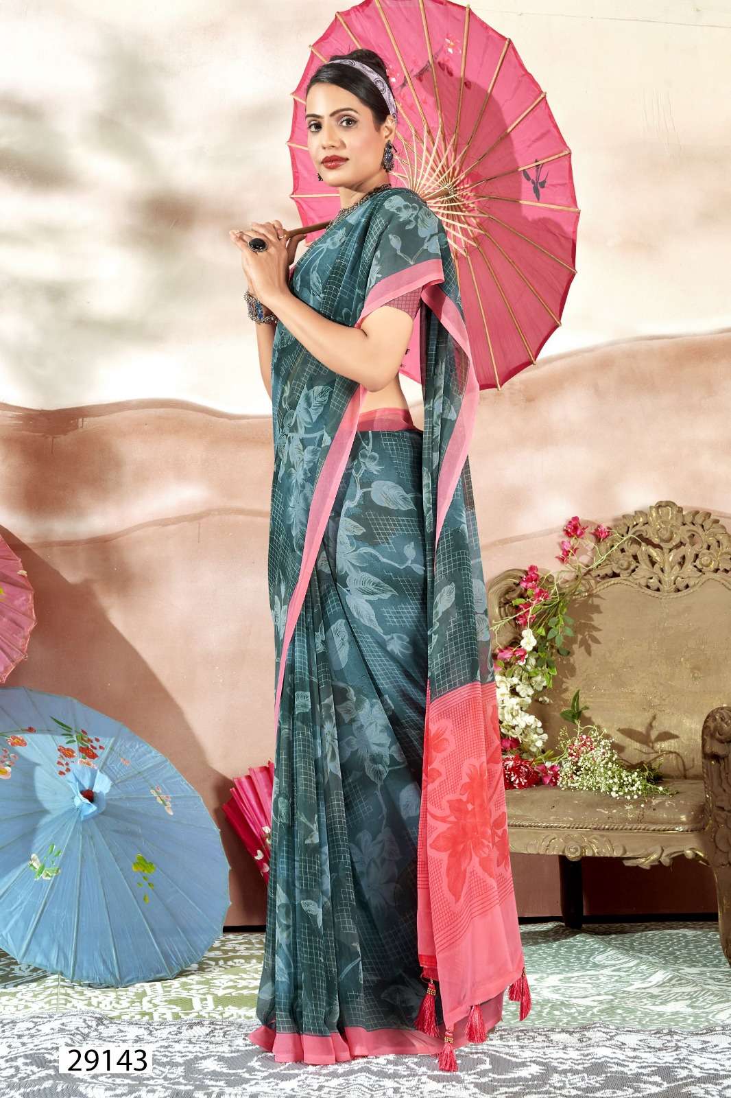 MANASVI VOL-8 BY VALLABHI GEORGETTE FABRIC PRINTED CASUAL WEAR SAREES