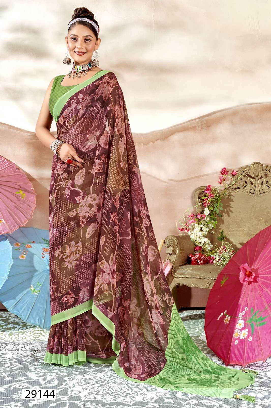 MANASVI VOL-8 BY VALLABHI GEORGETTE FABRIC PRINTED CASUAL WEAR SAREES