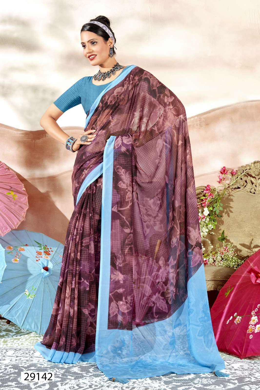 MANASVI VOL-8 BY VALLABHI GEORGETTE FABRIC PRINTED CASUAL WEAR SAREES