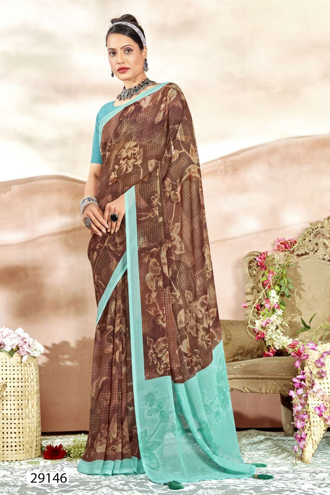 MANASVI VOL-8 BY VALLABHI GEORGETTE FABRIC PRINTED CASUAL WEAR SAREES