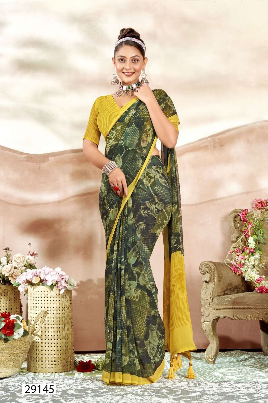 MANASVI VOL-8 BY VALLABHI GEORGETTE FABRIC PRINTED CASUAL WEAR SAREES