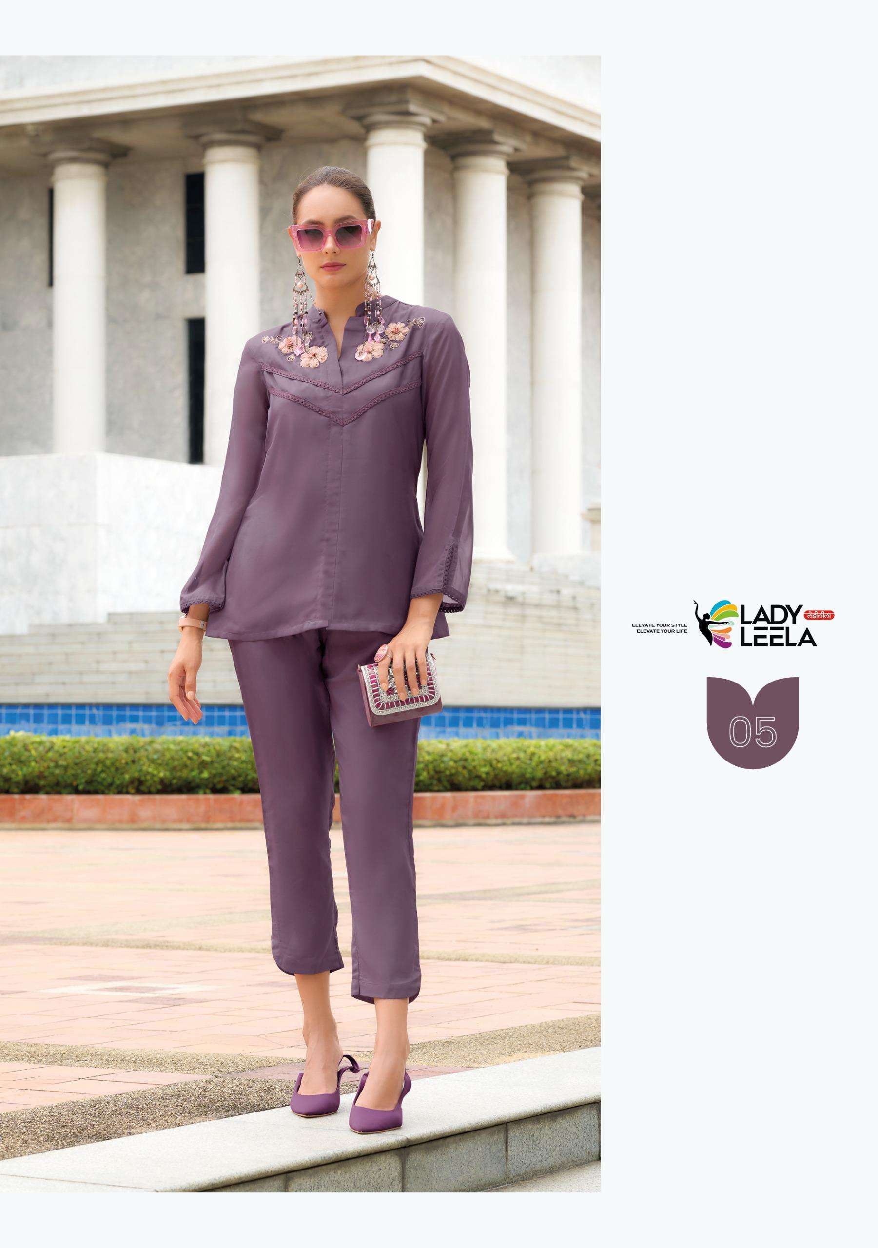 MARBLES VOL-5 BY LADY LEELA VISCOSE ORGANZA FABRIC PURE HANDWORK STYLISH CO-ORD SET WITH DESIGNER PANT 