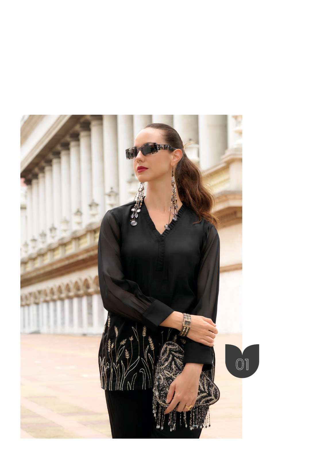 MARBLES VOL-5 DESIGN NO- 201 BY LADY LEELA VISCOSE ORGANZA FABRIC PURE HANDWORK STYLISH CO-ORD SET WITH DESIGNER PANT  