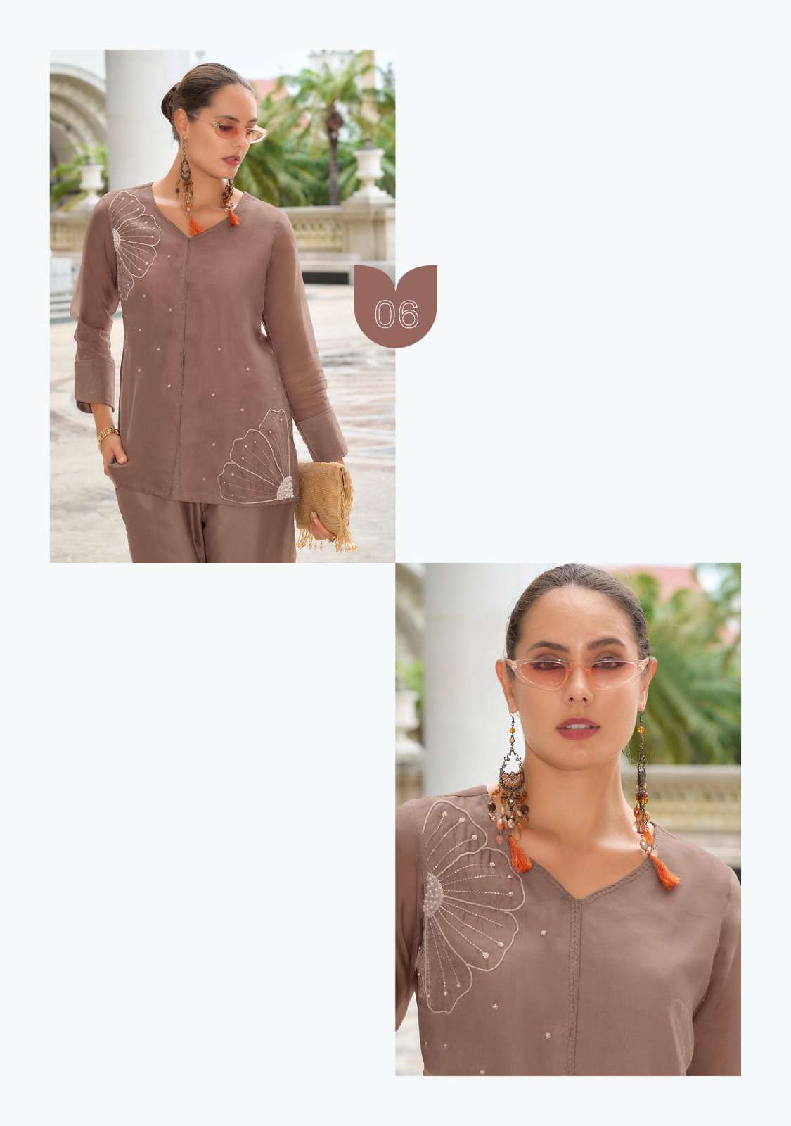 MARBLES VOL-5 DESIGN NO- 206 BY LADY LEELA VISCOSE ORGANZA FABRIC PURE HANDWORK STYLISH CO-ORD SET WITH DESIGNER PANT  