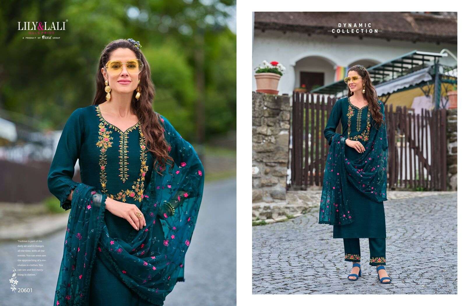 MARIA VOL-9 BY LILY & LALI VICHITRA SILK HEAVY EMBROIDERY HANDWORK KURTI PANT DUPATTA WITH POCKET 