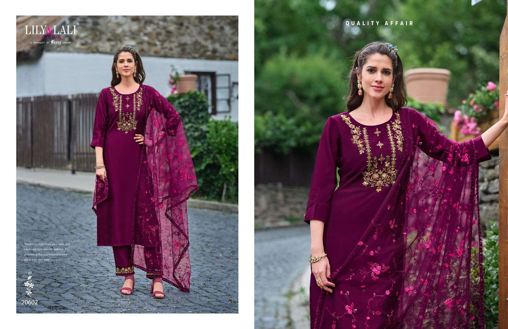 MARIA VOL-9 BY LILY & LALI VICHITRA SILK HEAVY EMBROIDERY HANDWORK KURTI PANT DUPATTA WITH POCKET 