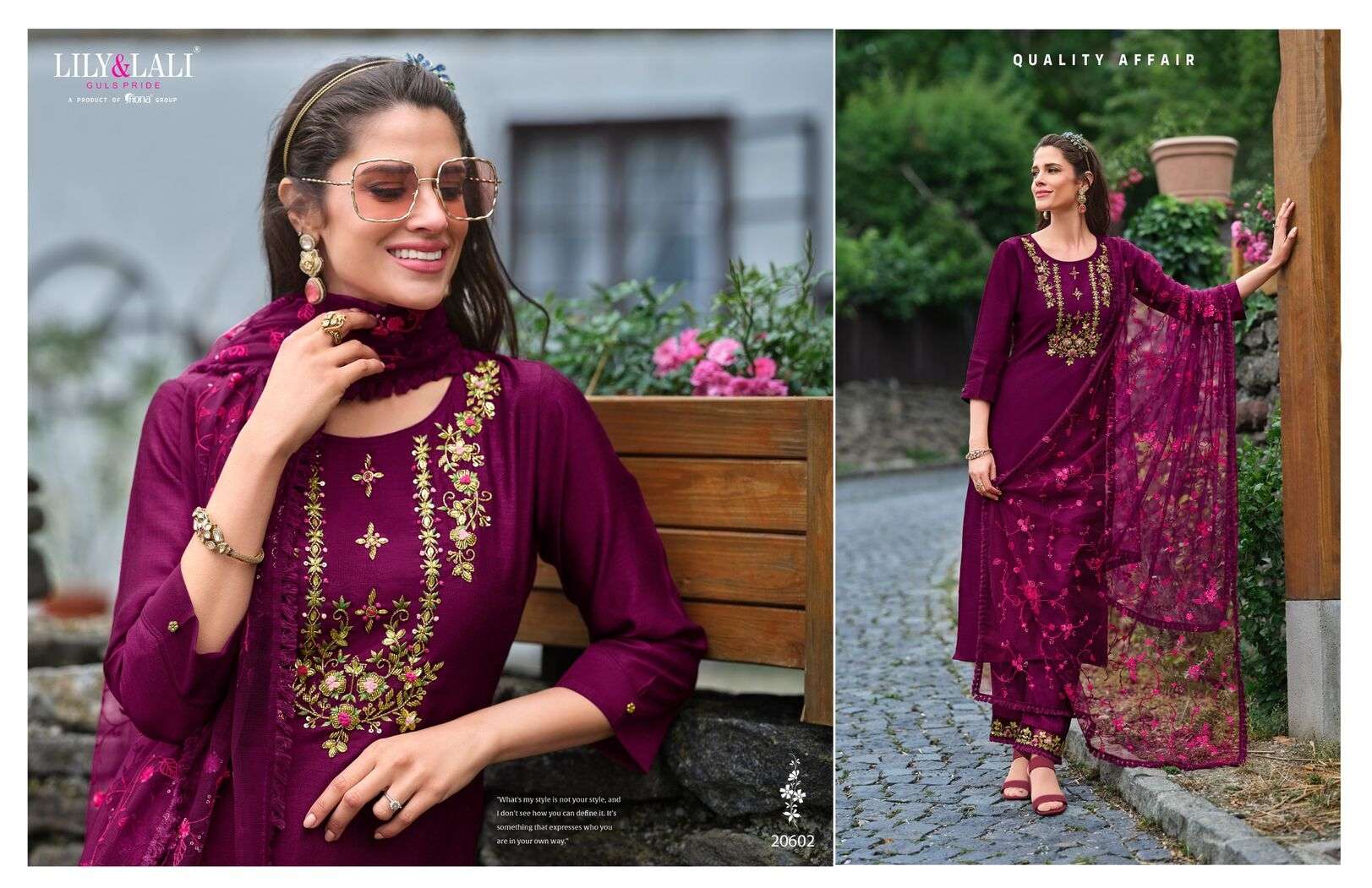 MARIA VOL-9 BY LILY & LALI VICHITRA SILK HEAVY EMBROIDERY HANDWORK KURTI PANT DUPATTA WITH POCKET 